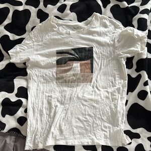 Madewell x Kit Agar White Graphic Tee with Neutral Square Print